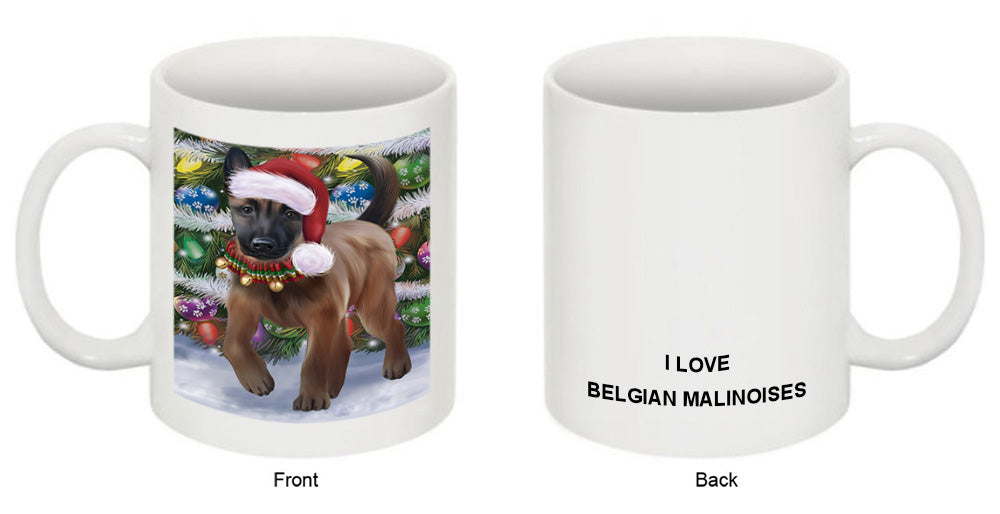 Trotting in the Snow Belgian Malinoise Dog Coffee Mug MUG50811