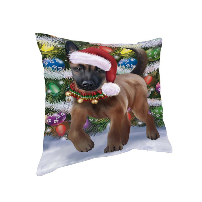 Trotting in the Snow Belgian Malinoise Dog Pillow PIL70580
