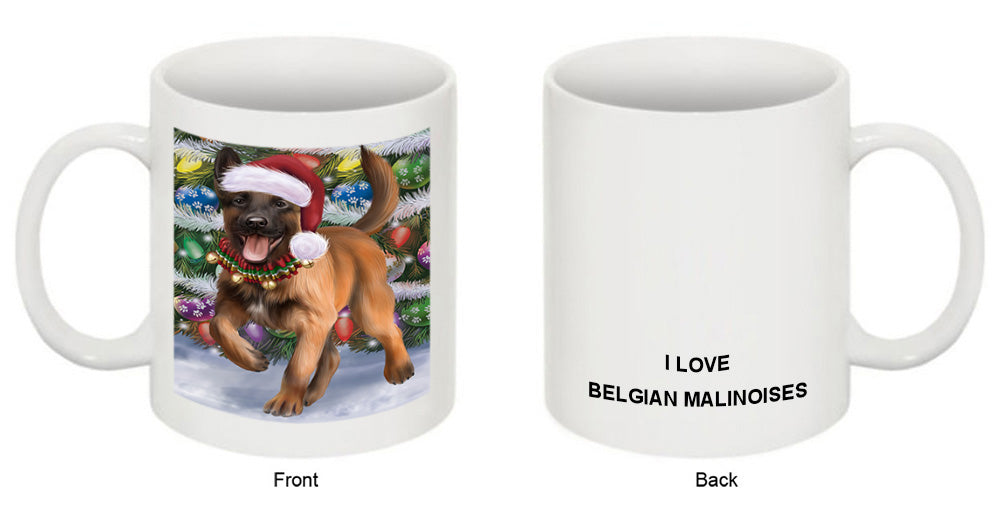 Trotting in the Snow Belgian Malinoise Dog Coffee Mug MUG50812