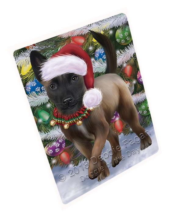 Trotting in the Snow Belgian Malinoise Dog Cutting Board C71382