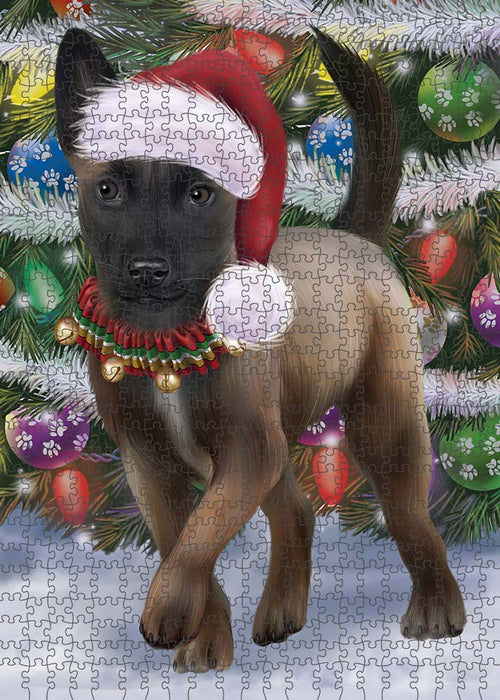 Trotting in the Snow Belgian Malinoise Dog Puzzle  PUZL89864