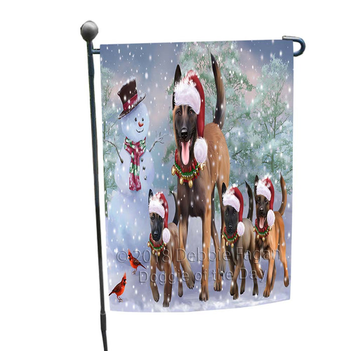 Christmas Running Family Belgian Malinoises Dog Garden Flag GFLG55755