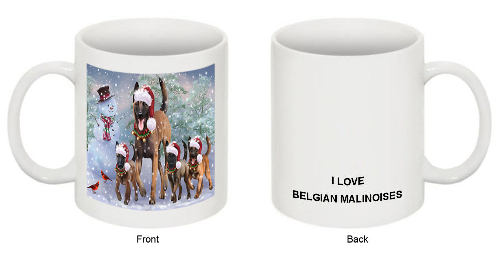 Christmas Running Family Belgian Malinoises Dog Coffee Mug MUG50860