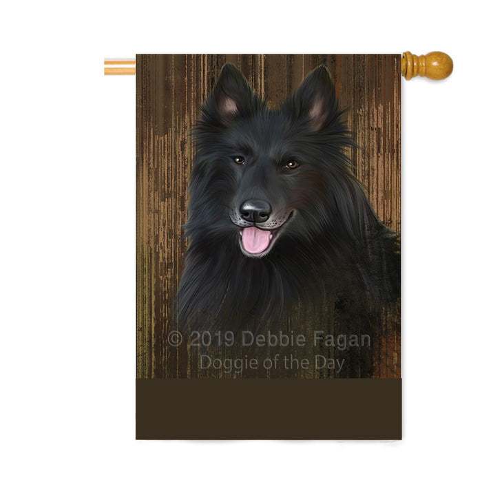Personalized Rustic Belgian Shepherd Dog Custom House Flag FLG64498