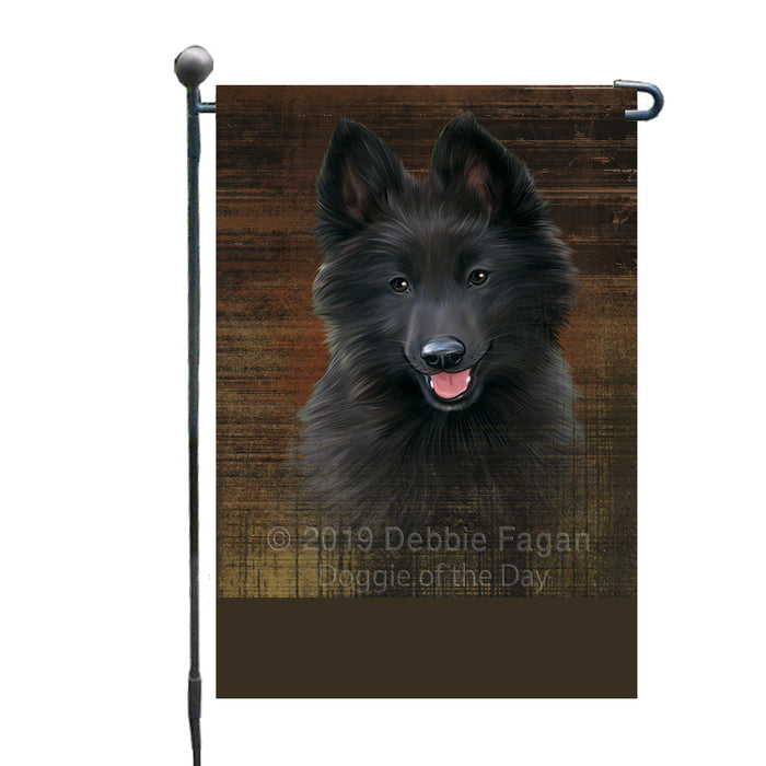 Personalized Rustic Belgian Shepherd Dog Custom Garden Flag GFLG63422