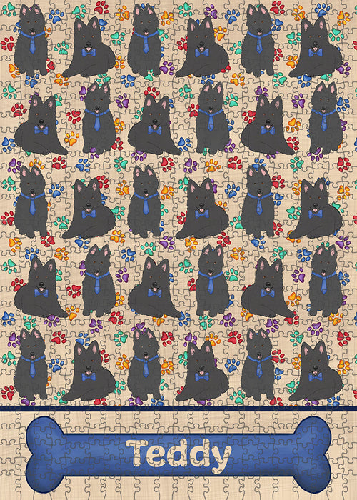 Rainbow Paw Print Belgian Shepherd Dogs Puzzle  PUZL97552