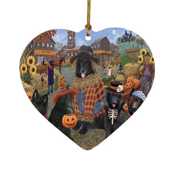Halloween 'Round Town Beagle Dogs Heart Christmas Ornament HPOR57468