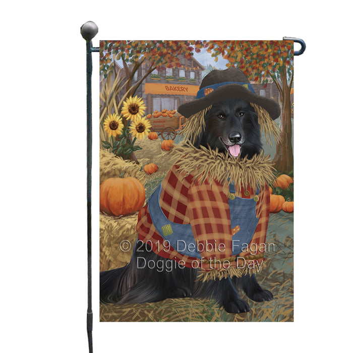 Halloween 'Round Town And Fall Pumpkin Scarecrow Both Belgian Shepherd Dogs Garden Flag GFLG65630