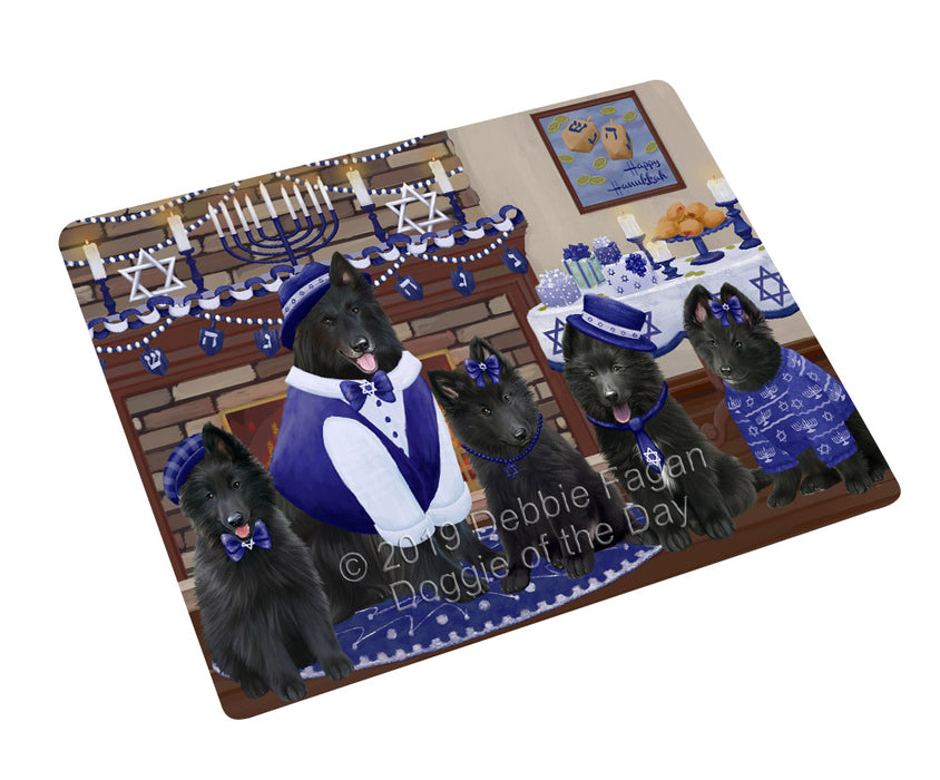 Happy Hanukkah Family and Happy Hanukkah Both Belgian Shepherd Dogs Magnet MAG77572 (Small 5.5" x 4.25")