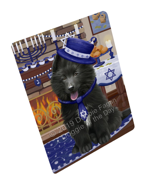 Happy Hanukkah Family and Happy Hanukkah Both Belgian Shepherd Dog Large Refrigerator / Dishwasher Magnet RMAG104976