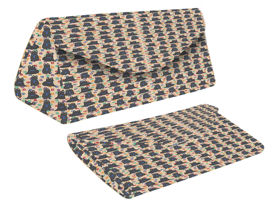 Rainbow Paw Print Belgian Shepherd Dogs Blue Foldable Glasses Case