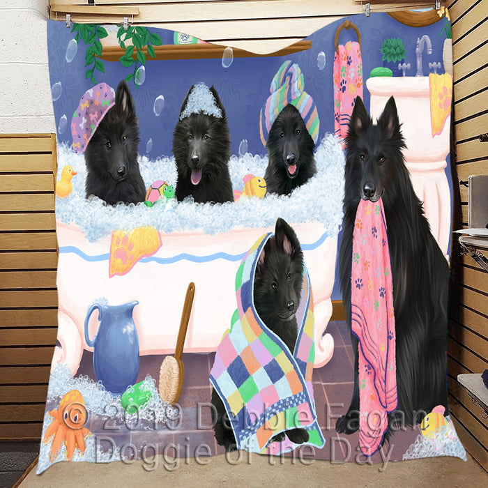 Rub A Dub Dogs In A Tub Belgian Shepherd Dogs Quilt