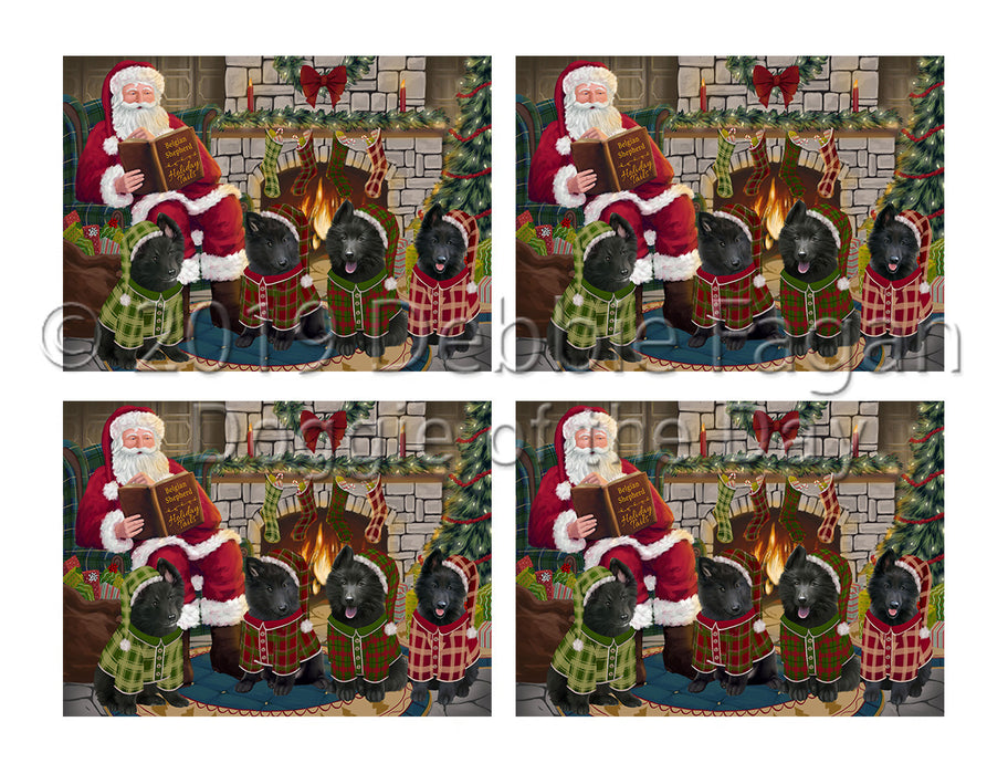Christmas Cozy Holiday Fire Tails Belgian Shepherd Dogs Placemat
