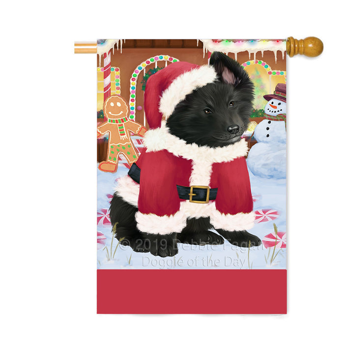 Personalized Gingerbread Candyfest Belgian Shepherd Dog Custom House Flag FLG63713