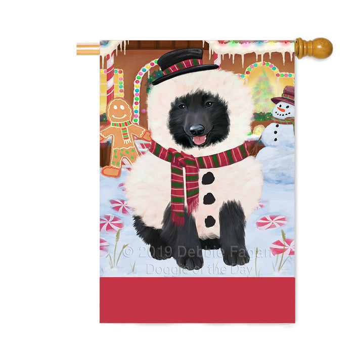 Personalized Gingerbread Candyfest Belgian Shepherd Dog Custom House Flag FLG63714