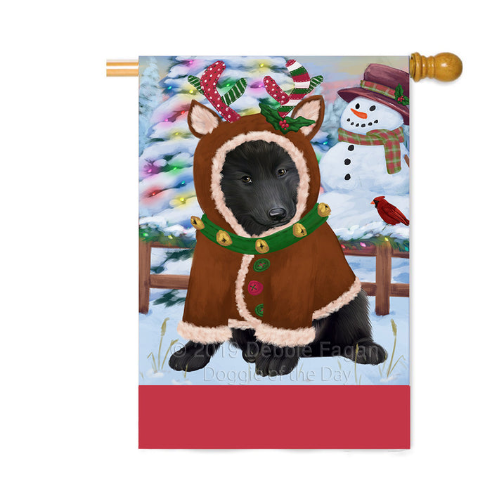 Personalized Gingerbread Candyfest Belgian Shepherd Dog Custom House Flag FLG63715
