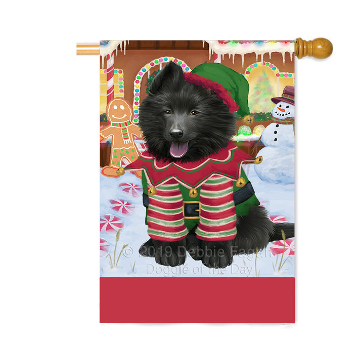 Personalized Gingerbread Candyfest Belgian Shepherd Dog Custom House Flag FLG63716