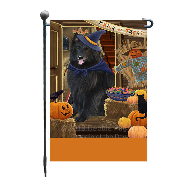 Personalized Enter at Own Risk Trick or Treat Halloween Belgian Shepherd Dog Custom Garden Flags GFLG-DOTD-A59453