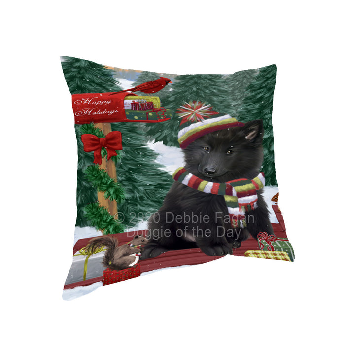 Christmas Woodland Sled Belgian Shepherd Dog Pillow with Top Quality High-Resolution Images - Ultra Soft Pet Pillows for Sleeping - Reversible & Comfort - Ideal Gift for Dog Lover - Cushion for Sofa Couch Bed - 100% Polyester, PILA93547