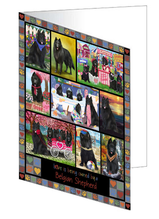 Love is Being Owned Belgian Shepherd Dog Grey Handmade Artwork Assorted Pets Greeting Cards and Note Cards with Envelopes for All Occasions and Holiday Seasons GCD77189