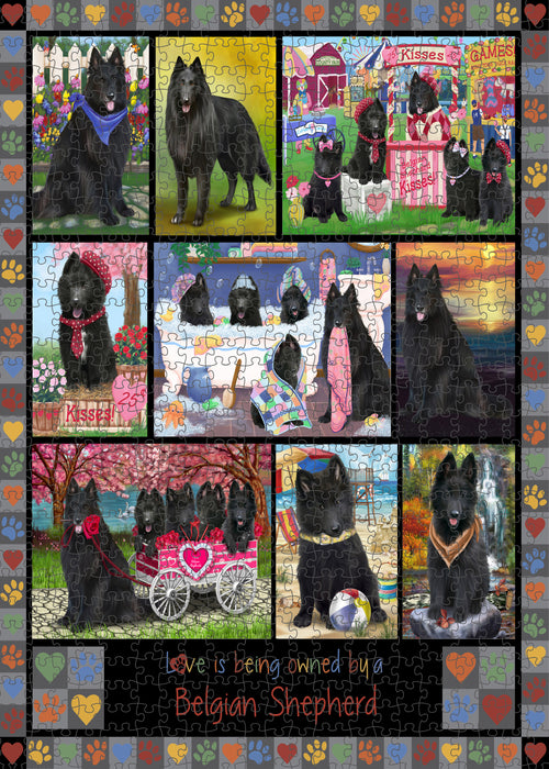 Love is Being Owned Belgian Shepherd Dog Grey Puzzle with Photo Tin PUZL98240