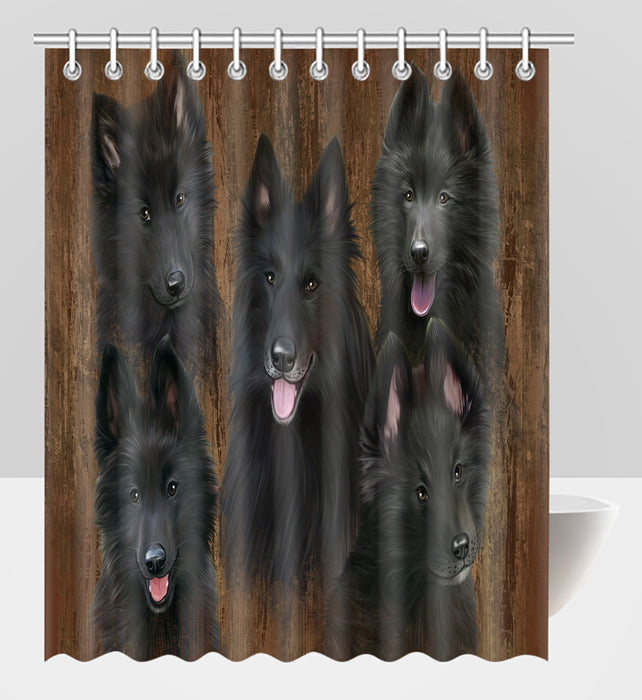 Rustic Belgian Shepherd Dogs Shower Curtain