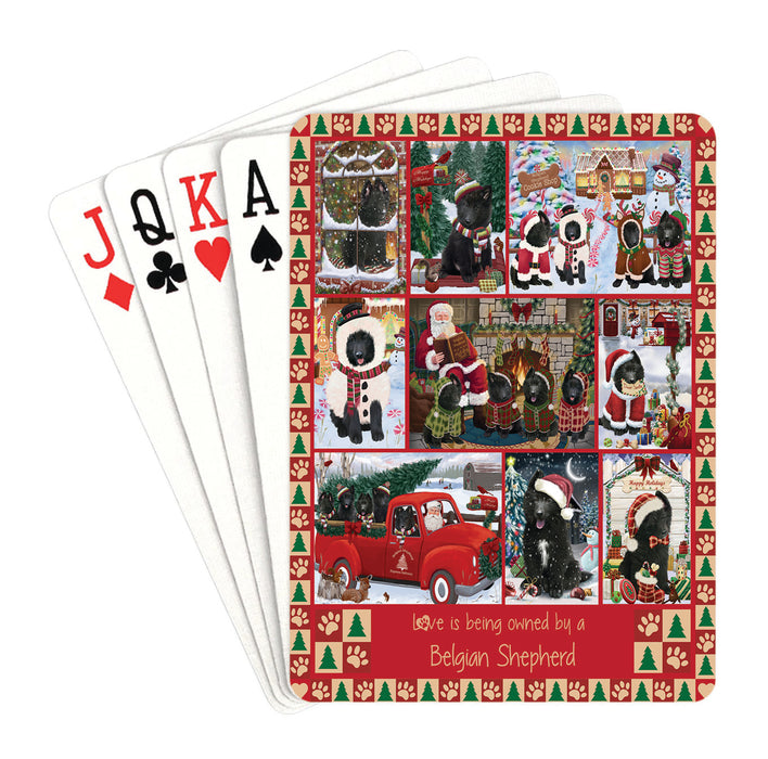 Love is Being Owned Christmas Belgian Shepherd Dogs Playing Card Decks
