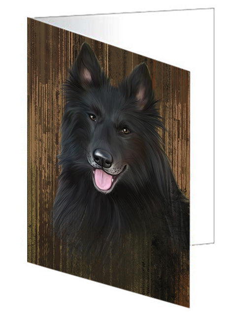 Rustic Belgian Shepherd Dog Handmade Artwork Assorted Pets Greeting Cards and Note Cards with Envelopes for All Occasions and Holiday Seasons GCD55022
