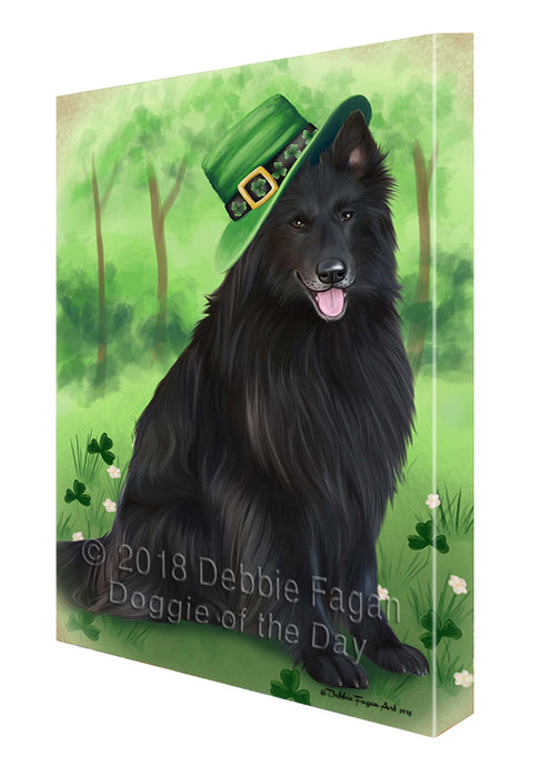 St. Patricks Day Irish Portrait Belgian Shepherd Dog Canvas Wall Art CVS58728