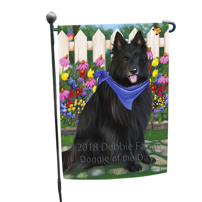 Spring Floral Belgian Shepherd Dog Garden Flag GFLG49614