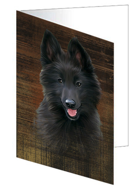 Rustic Belgian Shepherd Dog Handmade Artwork Assorted Pets Greeting Cards and Note Cards with Envelopes for All Occasions and Holiday Seasons GCD55025