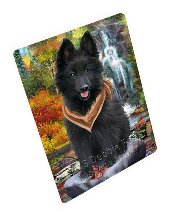 Scenic Waterfall Belgian Shepherd Dog Large Refrigerator / Dishwasher Magnet RMAG57864