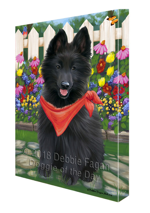 Spring Floral Belgian Shepherd Dog Canvas Wall Art CVS63835