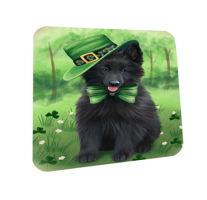 St. Patricks Day Irish Portrait Belgian Shepherd Dog Coasters Set of 4 CST49276