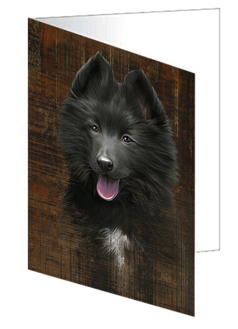 Rustic Belgian Shepherd Dog Handmade Artwork Assorted Pets Greeting Cards and Note Cards with Envelopes for All Occasions and Holiday Seasons GCD55028