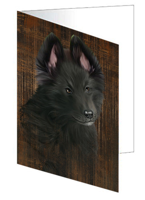Rustic Belgian Shepherd Dog Handmade Artwork Assorted Pets Greeting Cards and Note Cards with Envelopes for All Occasions and Holiday Seasons GCD55034