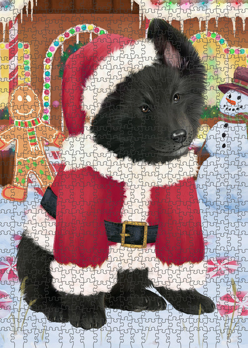 Christmas Gingerbread House Candyfest Belgian Shepherd Dog Puzzle with Photo Tin PUZL92876