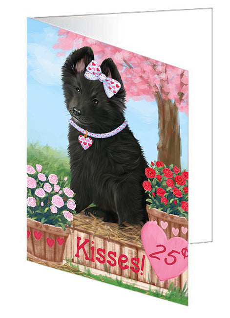 Rosie 25 Cent Kisses Belgian Shepherd Dog Handmade Artwork Assorted Pets Greeting Cards and Note Cards with Envelopes for All Occasions and Holiday Seasons GCD71951