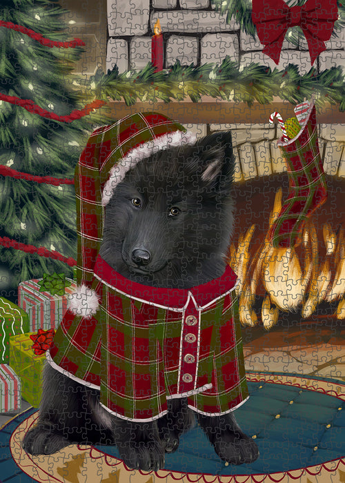 The Stocking was Hung Belgian Shepherd Dog Puzzle  PUZL88988