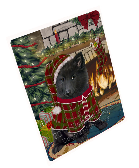 The Stocking was Hung Belgian Shepherd Dog Cutting Board C70725