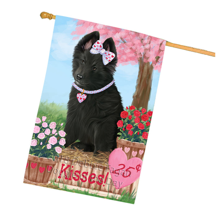 Rosie 25 Cent Kisses Belgian Shepherd Dog House Flag FLG56496
