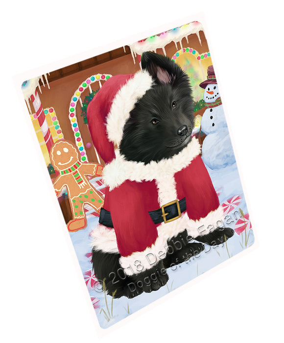 Christmas Gingerbread House Candyfest Belgian Shepherd Dog Magnet MAG73646 (Small 5.5" x 4.25")