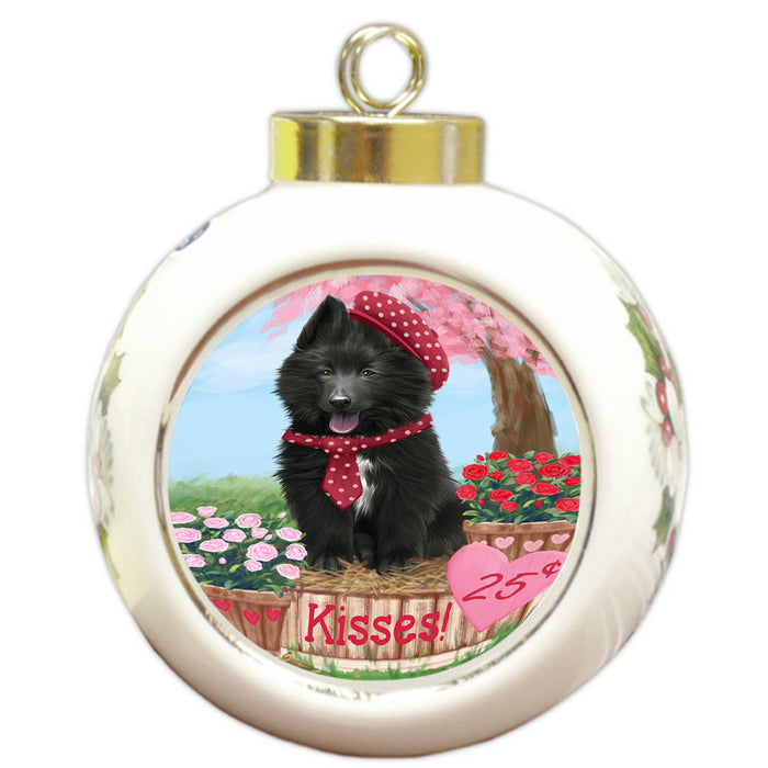 Rosie 25 Cent Kisses Belgian Shepherd Dog Round Ball Christmas Ornament RBPOR56169