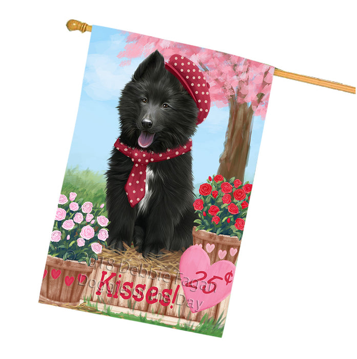 Rosie 25 Cent Kisses Belgian Shepherd Dog House Flag FLG56497