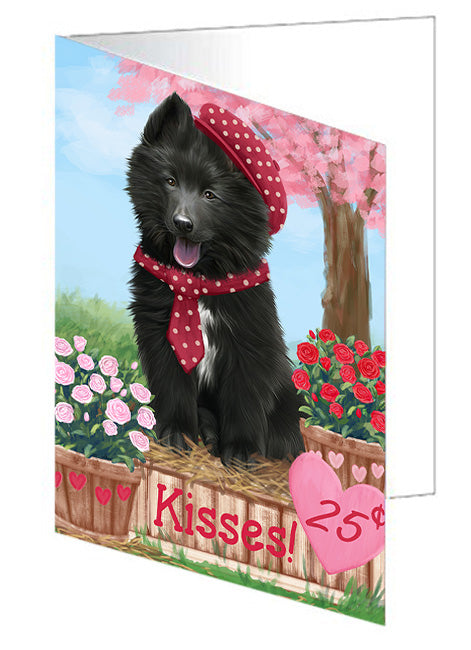 Rosie 25 Cent Kisses Belgian Shepherd Dog Handmade Artwork Assorted Pets Greeting Cards and Note Cards with Envelopes for All Occasions and Holiday Seasons GCD71954