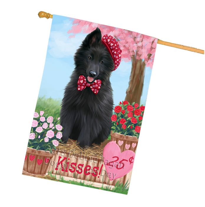 Rosie 25 Cent Kisses Belgian Shepherd Dog House Flag FLG56498
