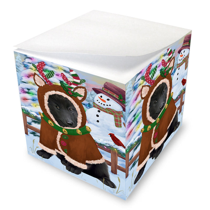 Christmas Gingerbread House Candyfest Belgian Shepherd Dog Note Cube NOC54243