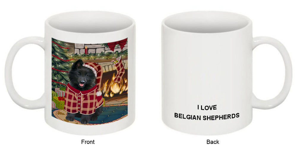 The Stocking was Hung Belgian Shepherd Dog Coffee Mug MUG50596