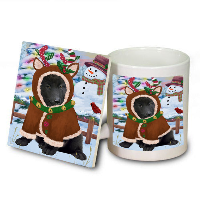 Christmas Gingerbread House Candyfest Belgian Shepherd Dog Mug and Coaster Set MUC56163