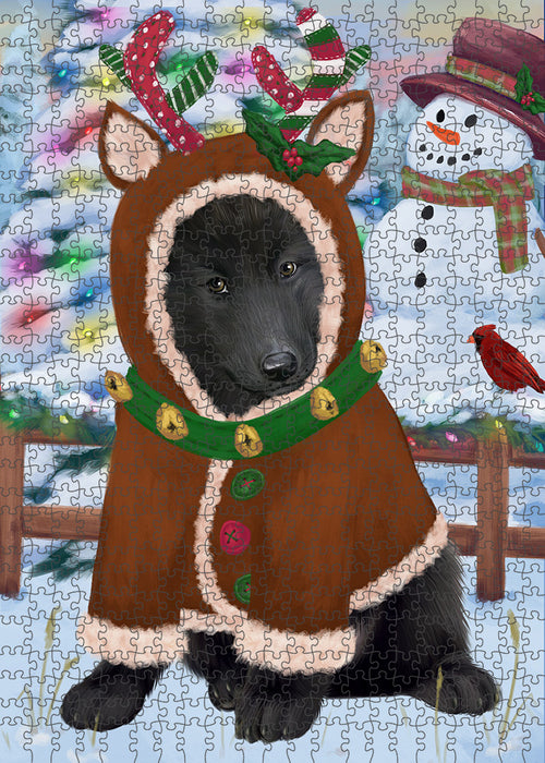 Christmas Gingerbread House Candyfest Belgian Shepherd Dog Puzzle with Photo Tin PUZL92884